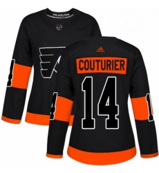 Womens Adidas Philadelphia Flyers 14 Sean Couturier Premier Black Alternate NHL Jersey 