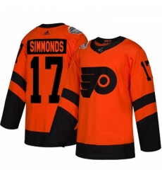 Youth Adidas Philadelphia Flyers 17 Wayne Simmonds Orange Authentic 2019 Stadium Series Stitched NHL Jersey 