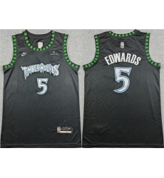 Men Minnesota Timberwolves 5 Anthony Edwards Black 2025 26 Classic Edition Stitched jersey