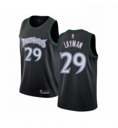 Mens Minnesota Timberwolves 29 Jake Layman Authentic Black Hardwood Classics Jersey 