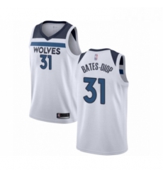 Womens Minnesota Timberwolves 31 Keita Bates Diop Swingman White Basketball Jersey Association Edition 