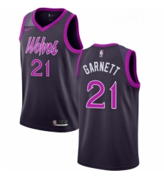 Womens Nike Minnesota Timberwolves 21 Kevin Garnett Swingman Purple NBA Jersey City Edition