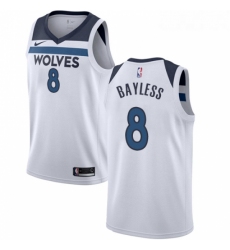 Womens Nike Minnesota Timberwolves 8 Jerryd Bayless Swingman White NBA Jersey Association Edition 