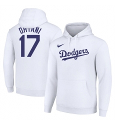 Los Angeles Dodgers 17 Shohei Ohtani White Name  26 Number Pullover Hoodie