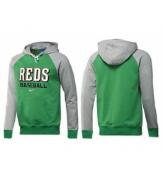 MLB Men Nike Cincinnati Reds Pullover Hoodie GreenGrey