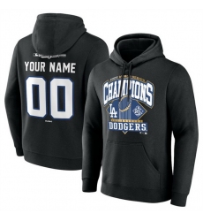 Men Los Angeles Dodgers Black 2025 World Series Champions Custom Black Name  26 Number Hoodie