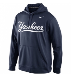 MLB New York Yankees Nike Men KO Wordmark Perfomance Hoodie Navy