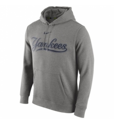 Men MLB New York Yankees Nike Club Pullover Hoodie Gray