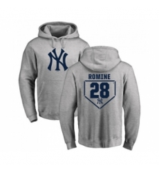 Men MLB Nike New York Yankees 28 Austin Romine Gray RBI Pullover Hoodie