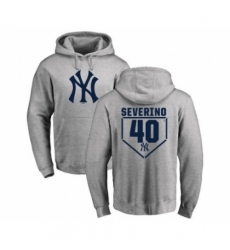 Men MLB Nike New York Yankees 40 Luis Severino Gray RBI Pullover Hoodie