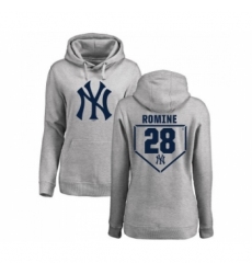 MLB Women Nike New York Yankees 28 Austin Romine Gray RBI Pullover Hoodie