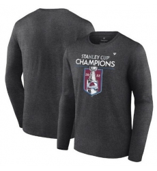 Men Colorado Avalanche Heathered Charcoal 2022 Stanley Cup Champions Locker Room Long Sleeve T Shirt