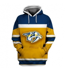 Men Nashville Predators Gold All Stitched Hooded Sweatshirt