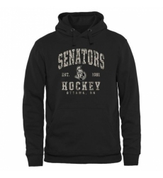 NHL Mens Ottawa Senators Black Camo Stack Pullover Hoodie