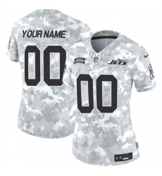 Women New York Jets Active Player Custom 2024 F U S E Arctic Camo Salute To Service Limited Stitched Jersey