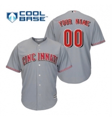 Men Women Youth All Size Cincinnati Reds Custom Cool Base Jersey Grey 3