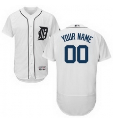 Men Women Youth All Size Detroit Tigers Majestic Road Flex Base Authentic Collection Custom Jersey White