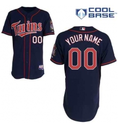 Men Women Youth All Size Minnesota Twins Majestic Cool Base Custom Jersey Dark Blue 3