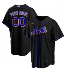 Men Women Youth Toddler New York Mets Black Custom Nike MLB Cool Base Jersey