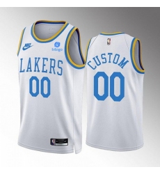 Men Los Angeles Lakers Customized 2022 23 White Classic Edition Stitched Basketball Jersey