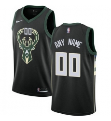 Men Women Youth Toddler All Size Nike Milwaukee Bucks Customized Swingman Black Alternate NBA Statement Edition Jersey