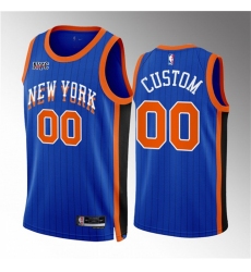 Men Women youth New Yok Knicks Active Player Custom Blue 2023 24 City Edition Stitched Basketball Jersey