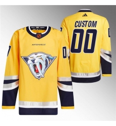 Men Women Youth Nashville Predators Custom Gold 2022 23 Reverse Retro Stitched Jersey