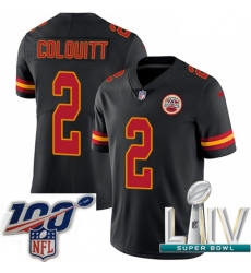 2020 Super Bowl LIV Men Nike Kansas City Chiefs #2 Dustin Colquitt Limited Black Rush Vapor Untouchable NFL Jersey