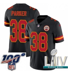 2020 Super Bowl LIV Men Nike Kansas City Chiefs #38 Ron Parker Limited Black Rush Vapor Untouchable NFL Jersey