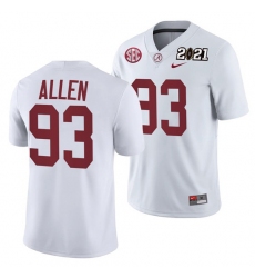 Alabama Crimson Tide Jonathan Allen White 2021 Rose Bowl Champions College Football Playoff College Football Playoff Jersey