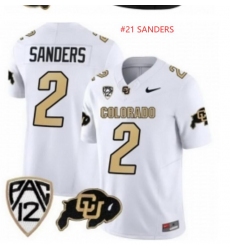 Colorado Buffaloes Shilo Sanders #21 Original Retro Brand White NCAA Vapor Jersey