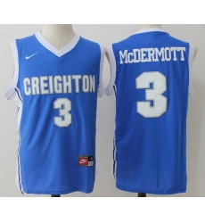 Mens Creighton Bluejays #3 Doug McDermott Blue College Basketball Jersey