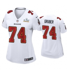 Women Paul Gruber Buccaneers White Super Bowl Lv Game Fashion Jersey