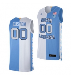 North Carolina Tar Heels Custom 2021 Blue White Split Edition Special Jersey