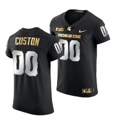 Michigan State Spartans Custom 2021 22 Golden Edition Limited Football Black Jersey