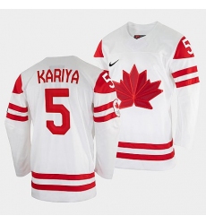 Men's Paul Kariya Canada Hockey White 2022 Winter Olympic #5 Salt Lake City Jersey