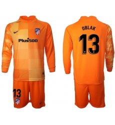 Men Atletico de Madrid Long Sleeve Soccer Jerseys 504