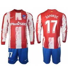 Men Atletico de Madrid Long Sleeve Soccer Jerseys 511