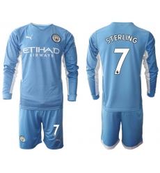 Men Manchester City Long Sleeve Soccer Jerseys 514