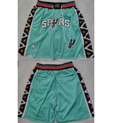 Men San Antonio Spurs Teal City Edition Shorts  28Run Small 29