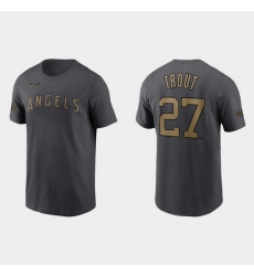 Men Los Angeles Angels Mike Trout Charcoal 2022 Mlb All Star Game Name Number Charcoal T Shirt