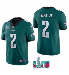 Men Women Youth Toddler Philadelphia Eagles 2 Darius Slay JR Green Super Bowl LVII Patch Vapor Untouchable Limited Stitched Jersey