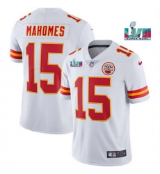 Men Women Youth Toddler Kansas City Chiefs 15 Patrick Mahomes White Super Bowl LVII Patch Vapor Untouchable Limited Stitched Jersey