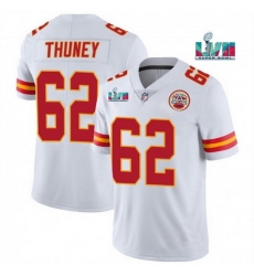 Men Women Youth Toddler Kansas City Chiefs 62 Joe Thuney White Super Bowl LVII Patch Vapor Untouchable Limited Stitched Jersey