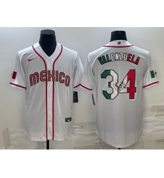 Men Mexico Baseball 34 Fernando Valenzuela 2023 White World Baseball Classic Stitched Jersey