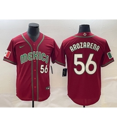 Men Mexico Baseball 56 Randy Arozarena 2023 Red World Baseball Classic Stitched Jersey