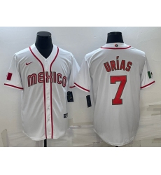 Men Mexico Baseball 7 Julio Urias 2023 White World Baseball Classic Stitched Jersey X