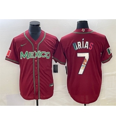 Men Mexico Baseball 7 Julio Urias New Red 2023 World Baseball Classic Stitched Jersey 1