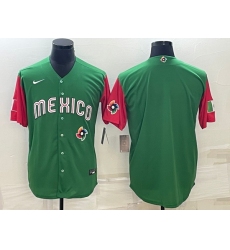 Men's Mexico Baseball 2023 Blank Green World Baseball Classic Stitched Jerseys 3