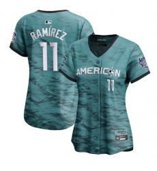 Women Cleveland Guardians 11 Jose Ramirez Teal 2023 All Star Stitched Baseball Jersey